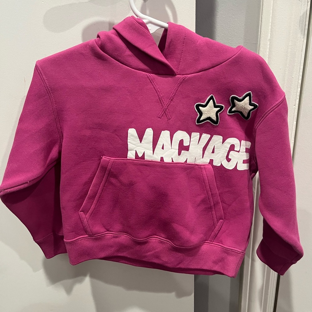 💯Authentic Mackage Kids Hot Pink Hoodie with Star Patches